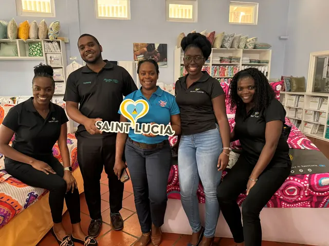 Commerce and Industry Team with Love Saint Lucia Signage