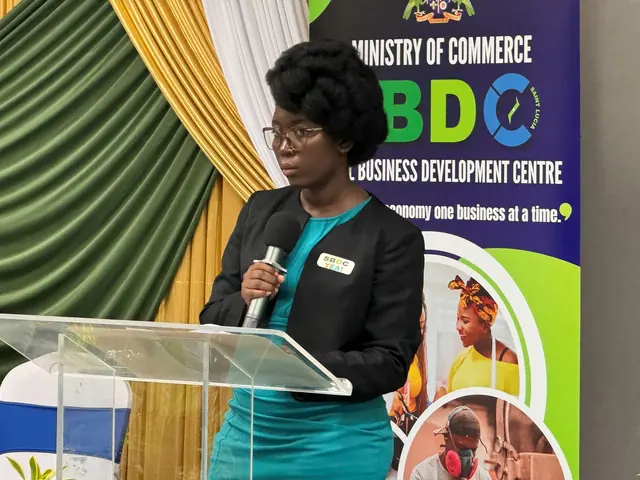 Nicola at Podium SBDC YEA!