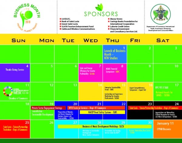 Business Month Calendar of Activities (2 of 2)